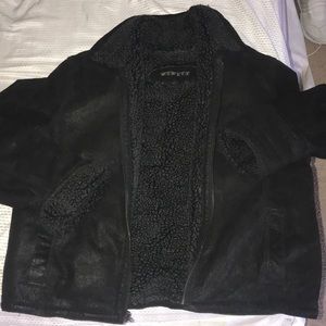 Genuine leather Sherpa jacket